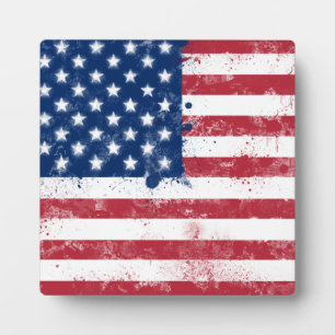 Spritzer bemalt Flagge der USA Fotoplatte