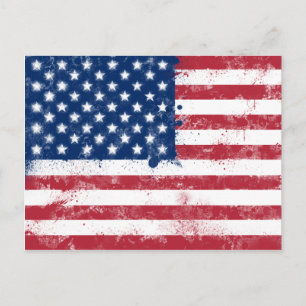 Spritzer bemalt Flagge der USA Postkarte