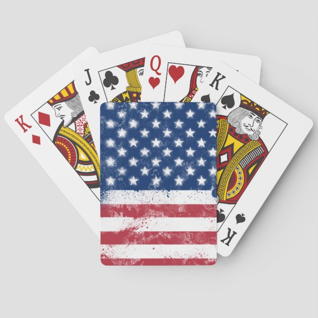 Spritzer bemalt Flagge der USA Spielkarten (Rückseite)