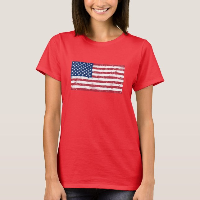 Spritzer bemalt Flagge der USA T-Shirt (Vorderseite)