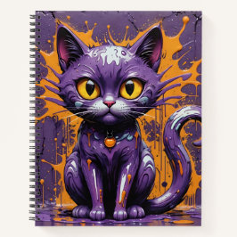 Spritzer Cat Orange/Lila Bullet Line Notebook Notizbuch