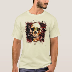 Spritzer des dunklen Bluts beängstigender Schäde T-Shirt