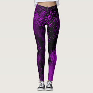 Spritzer-Effekt Lila und schwarz Leggings