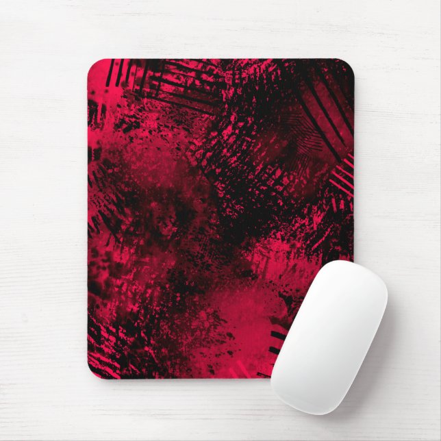 Spritzer-Effekt Rot und Schwarz Mousepad (Mit Mouse)