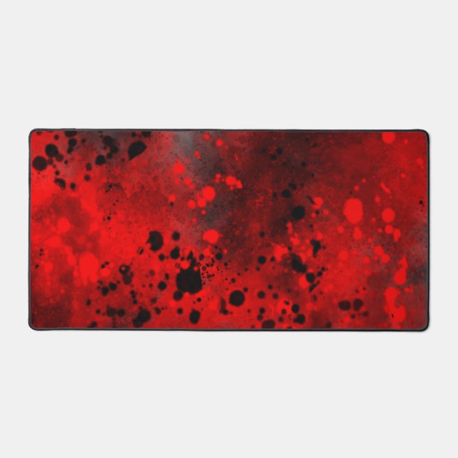 Spritzer-Effekt Rot und Schwarz Schreibtischunterlage (Vorderseite)