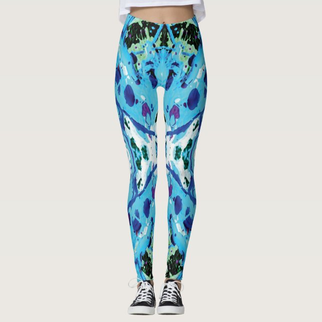 Spritzer für Blaue und grüne Meeresbiologie Leggings (Vorderseite)