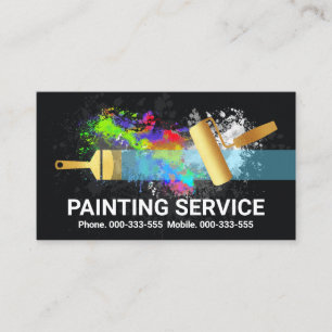 Spritzer für die Malerei mit Goldbrush Visitenkarte