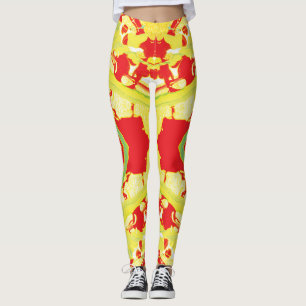 Spritzer Gelb und Rot Leggings