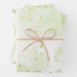 Spritzer grün und körnig geschenkpapier set