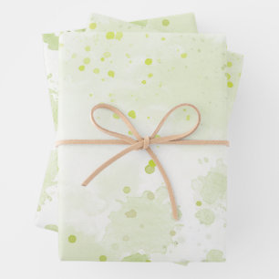 Spritzer grün und körnig geschenkpapier set