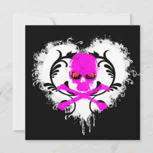 Spritzer Heart Skull Gothday Einladung
