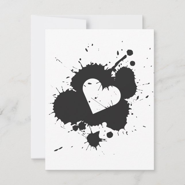 Spritzer Herz (Hochzeit) Einladung Vorlage 1 (Vorderseite)