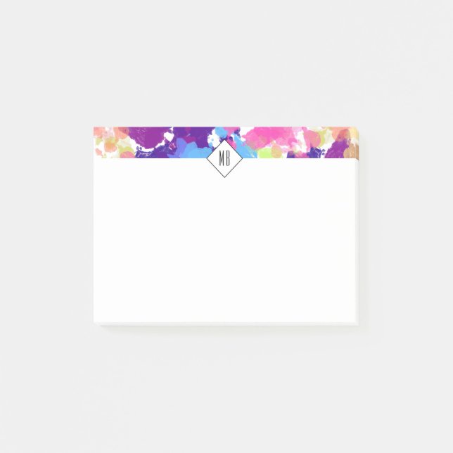 Spritzer in Aquarellfarben Abstrakt Post-it Klebezettel (Vorderseite)