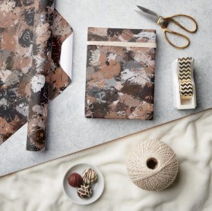 Spritzer in Grau, Braun und Schwarz Geschenkpapier