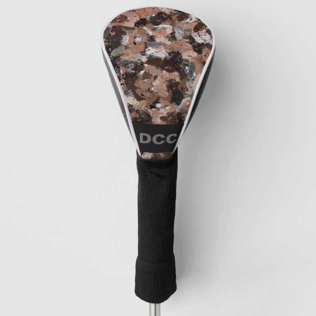 Spritzer in Grau, Braun und Schwarz Golf Headcover (Vorderseite)