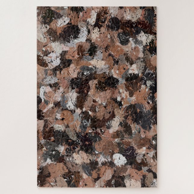 Spritzer in Grau, Braun und Schwarz Puzzle (Vertikal)