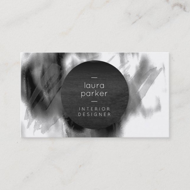 Spritzer in Schwarz-Weiß-Grau Visitenkarte (Vorderseite)