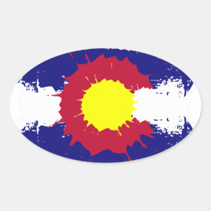 Spritzer-Oval-Aufkleber für künstlerische Colorado Ovaler Aufkleber