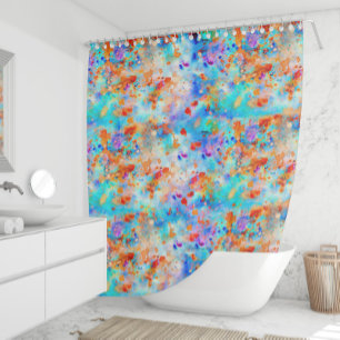 Spritzer Paint Rainbow of Bright Color Background Duschvorhang