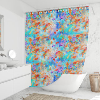 Spritzer Paint Rainbow of Bright Color Background Duschvorhang