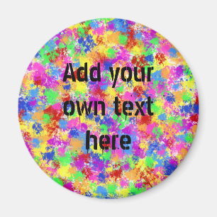 Spritzer Paint Rainbow of Bright Color Background Magnet
