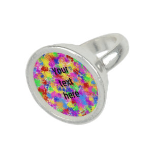 Spritzer Paint Rainbow of Bright Color Background Ring
