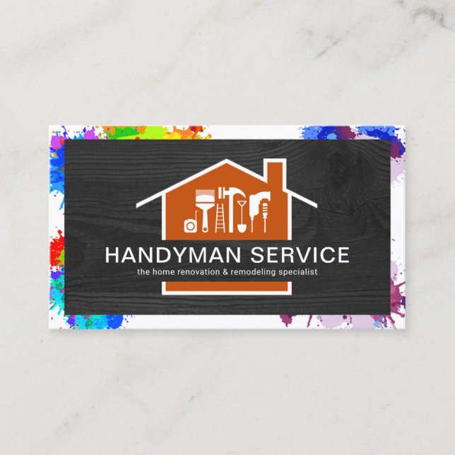 Spritzer-Rahmen für Schwarz-Holz Visitenkarte (Vorderseite)