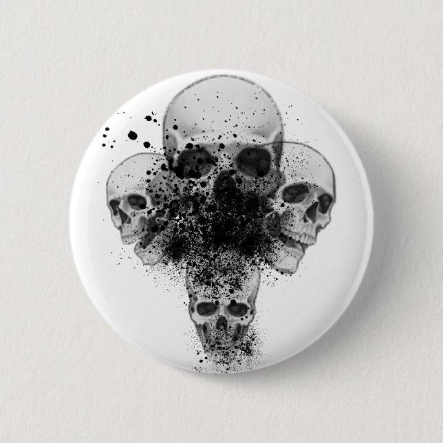 Spritzer-Schädel-Knopf Button (Vorderseite)