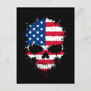 Spritzer Skull: Flaggen der Vereinigten Staaten Postkarte