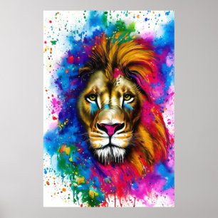 Spritzer Spectrum: Löwen lebendig und faszinierend Poster