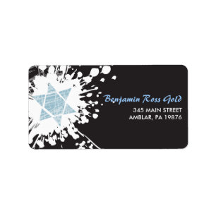 Spritzer Star Bat Mitzvah drucken Sie Ihre eigenen Adressaufkleber