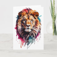 Spritzer Wasserfarben - Male Lion