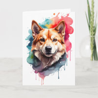 Spritzer Wasserfarbener Hund Art Porträt