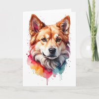 Spritzer Wasserfarbener Hund Art Porträt