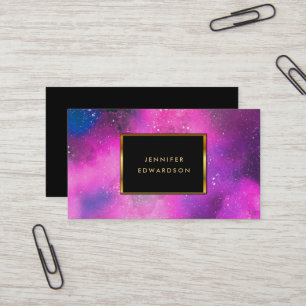 Spritzerspritzen-Goldrahmen des Watercolor lila Visitenkarte