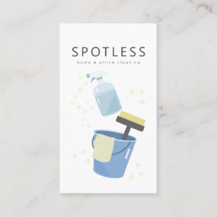 Spritzflasche und Eimer Reinigung Dienstmädchen Bu Visitenkarte
