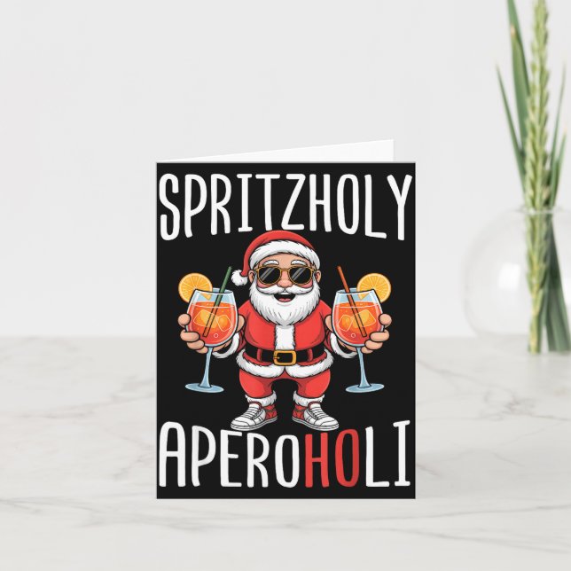 Spritzholy Aperoholi - Santa Aperitif Funny Spritz Karte (Vorderseite)