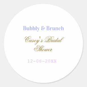 Spritzig und Brunch Junggesellinnenabschied Name D Runder Aufkleber