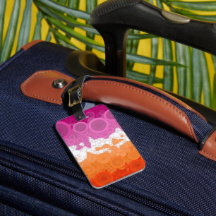 Spritzige Bohemian Groovy Abstrakte Lesbische Prid Gepäckanhänger