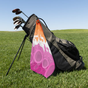 Spritzige Bohemian Groovy Abstrakte Lesbische Prid Golfhandtuch