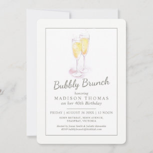Spritziger Brunch Champagner-Blasen-Event Einladung