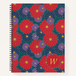 Spritziges Herbst-Blumen-Spiralheft Notizbuch