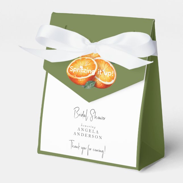 Spritzing it Up! Orangen Dusche  Geschenkschachtel (Vorderseite)