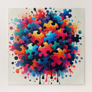 Spritzlackierte Puzzle-Teile Puzzle