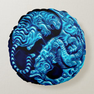 Spritzpistolen-Tiger-Drache Yin Yang Geist Rundes Kissen
