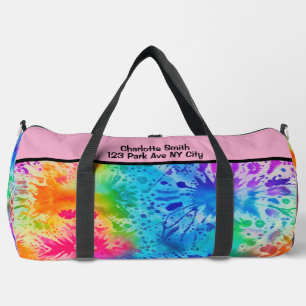 Spritzregen-Regenbogen-Tie-Dye-Monogramm personali Duffle Bag