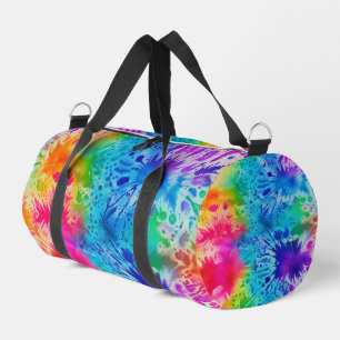 Spritzregen Regenbogen Tie Dye personalisiert mit Duffle Bag