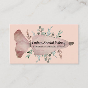 Spritztüte Rosa Rustikales Logo für Bäckereien Visitenkarte