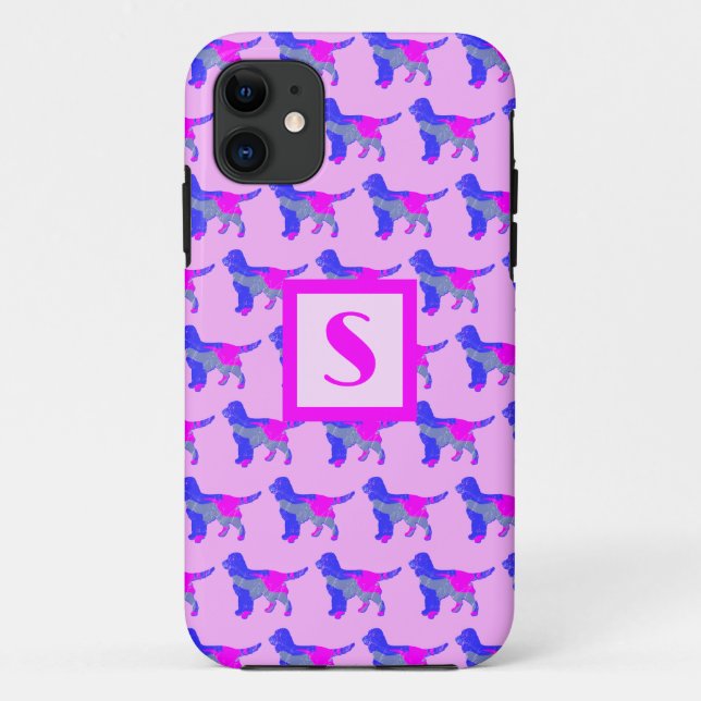 Sprocker Spanisch Niedlich Hund Pink Silhouette Mo Case-Mate iPhone Hülle (Rückseite)