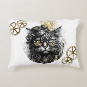 Sprocket-Paws Die funky Steampunk-Katze Dekokissen